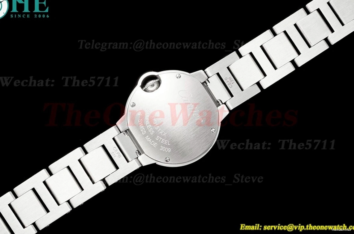 SS Cartier White AF De Bleu Dial SS Ballon 28mm Quartz 0227